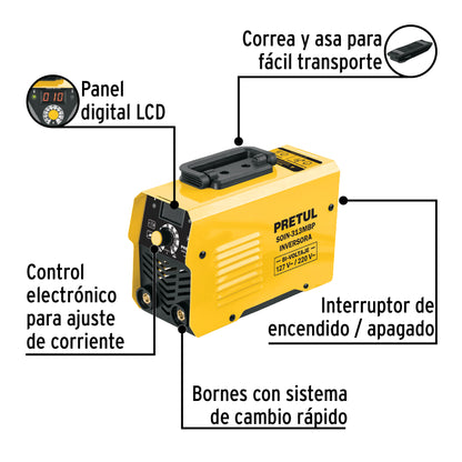 Mini soldadora inversora 130A, Bi-Voltaje, Serie 300 · vista 2