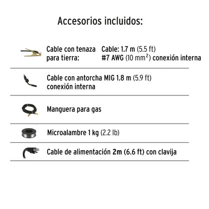 Soldadora para microalambre 130A Ligera compacta
