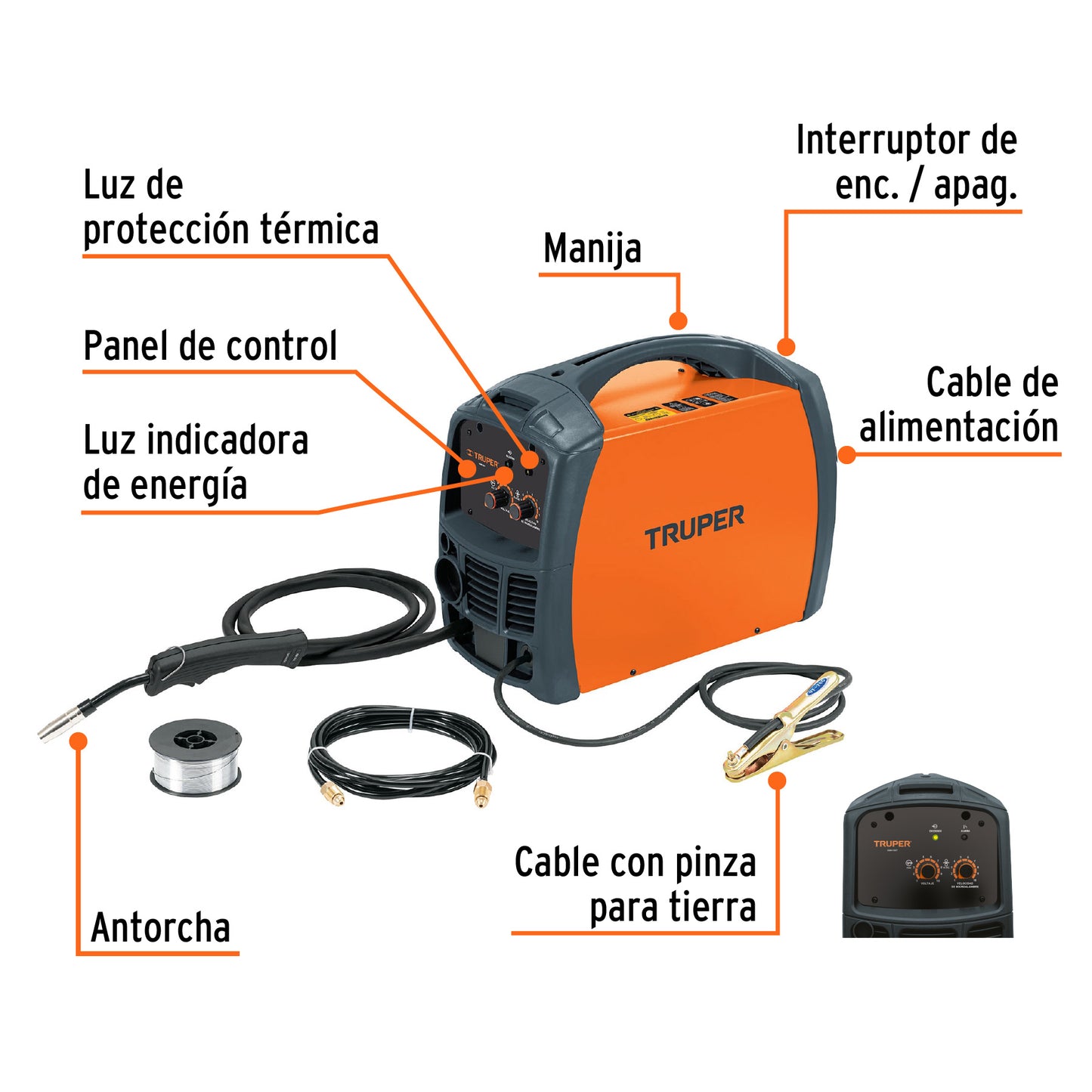 Soldadora para microalambre 130A Ligera compacta
