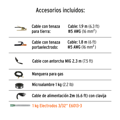 Soldadora para microalambre y electrodo 130A Ligera