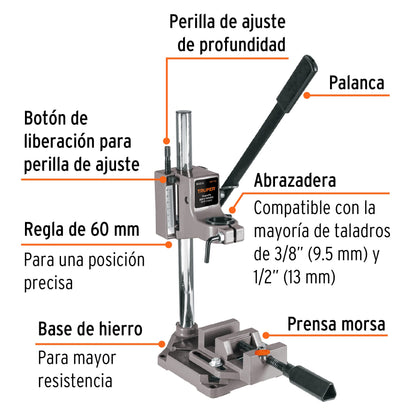 Soporte vertical para taladro 3/8"-1/2" · vista 3