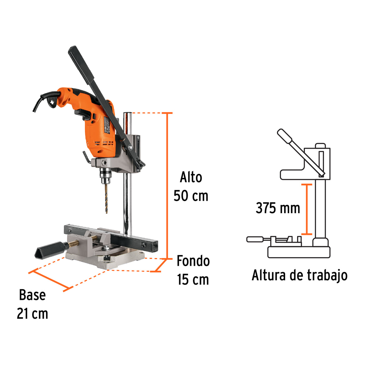 Soporte vertical para taladro 3/8"-1/2" · vista 4