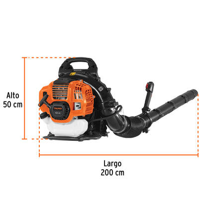 Sopladora con motor de 53cc a gasolina, tipo mochila · vista 3