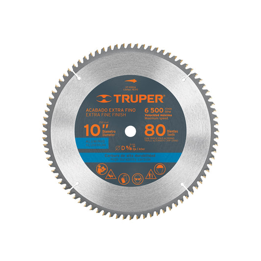 Disco sierra para aluminio de 10 pulgadas con 80 dientes y centro de 5/8 pulgadas