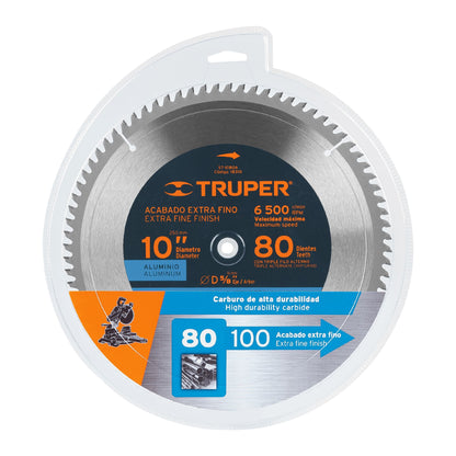 Disco sierra para aluminio de 10 pulgadas con 80 dientes y centro de 5/8 pulgadas