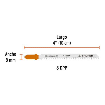 Blíster con 5 seguetas 8 DPP zanco