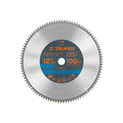 Disco sierra para aluminio de 12 pulgadas con 100 dientes y centro de 1 pulgada