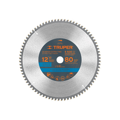 Disco sierra para aluminio de 12 pulgadas con 80 dientes y centro de 1 pulgada