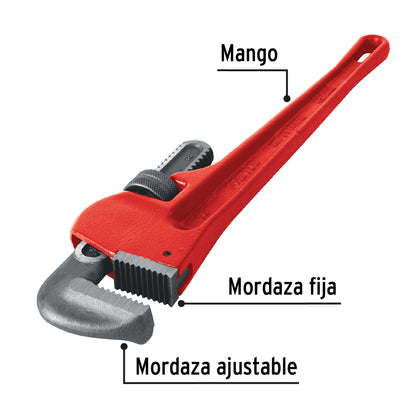 Llave stilson 18 pulg de hierro maleable