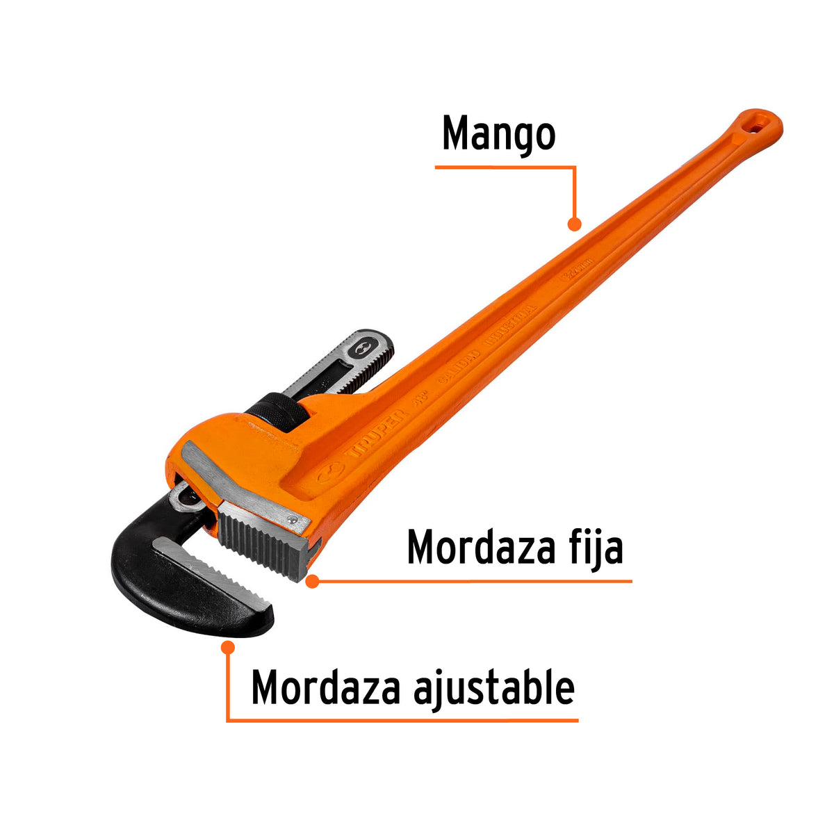 Llave stilson 48 pulg con cuerpo de hierro ductil