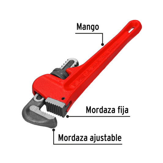 Llave stilson 8 pulg de hierro maleable