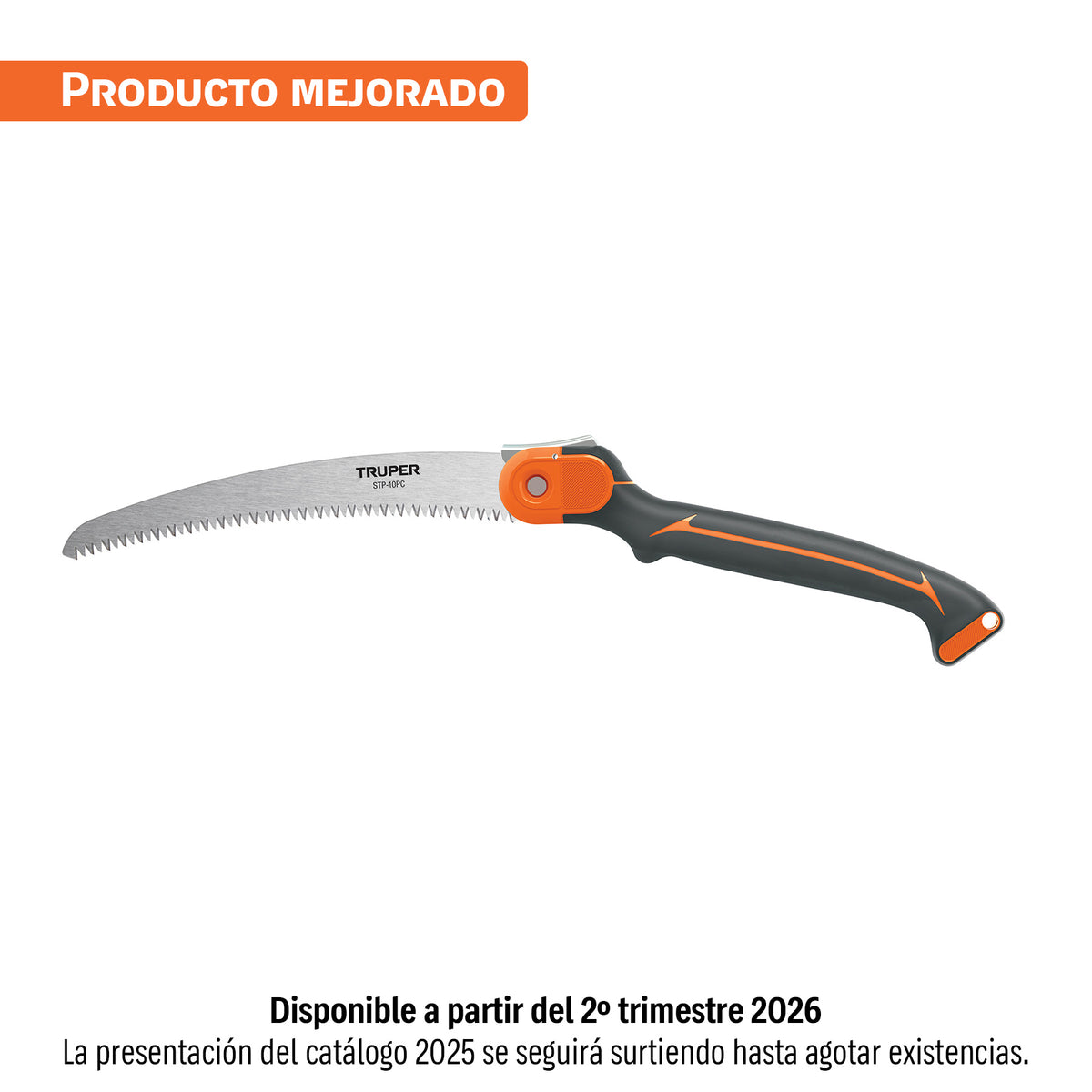 Serrucho plegable 10" hoja curva, 5 DPP, mango Comfort Grip