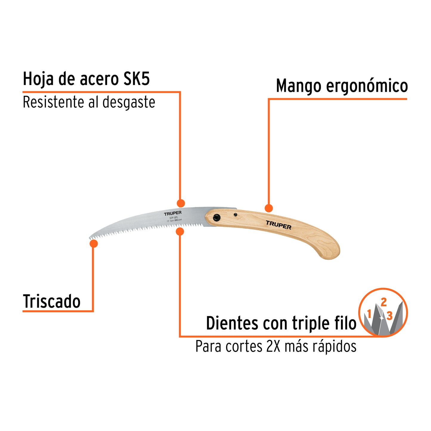 Serrucho plegable 10 hoja curva 6 DPP