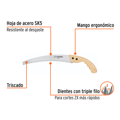 Serrucho de poda 12hoja curva6 DPP mango