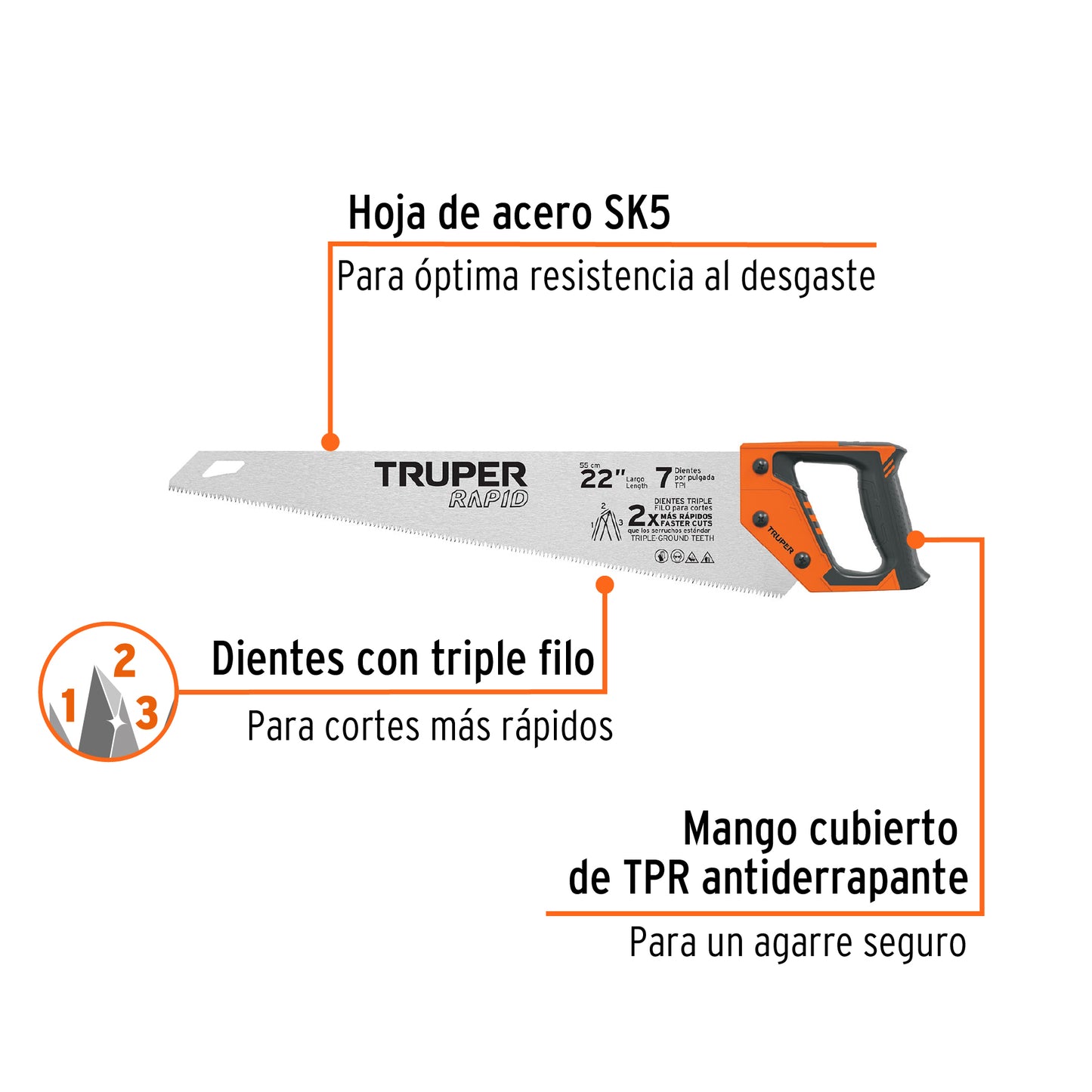 Serrucho Rapid 22 7 DPP mango Comfort