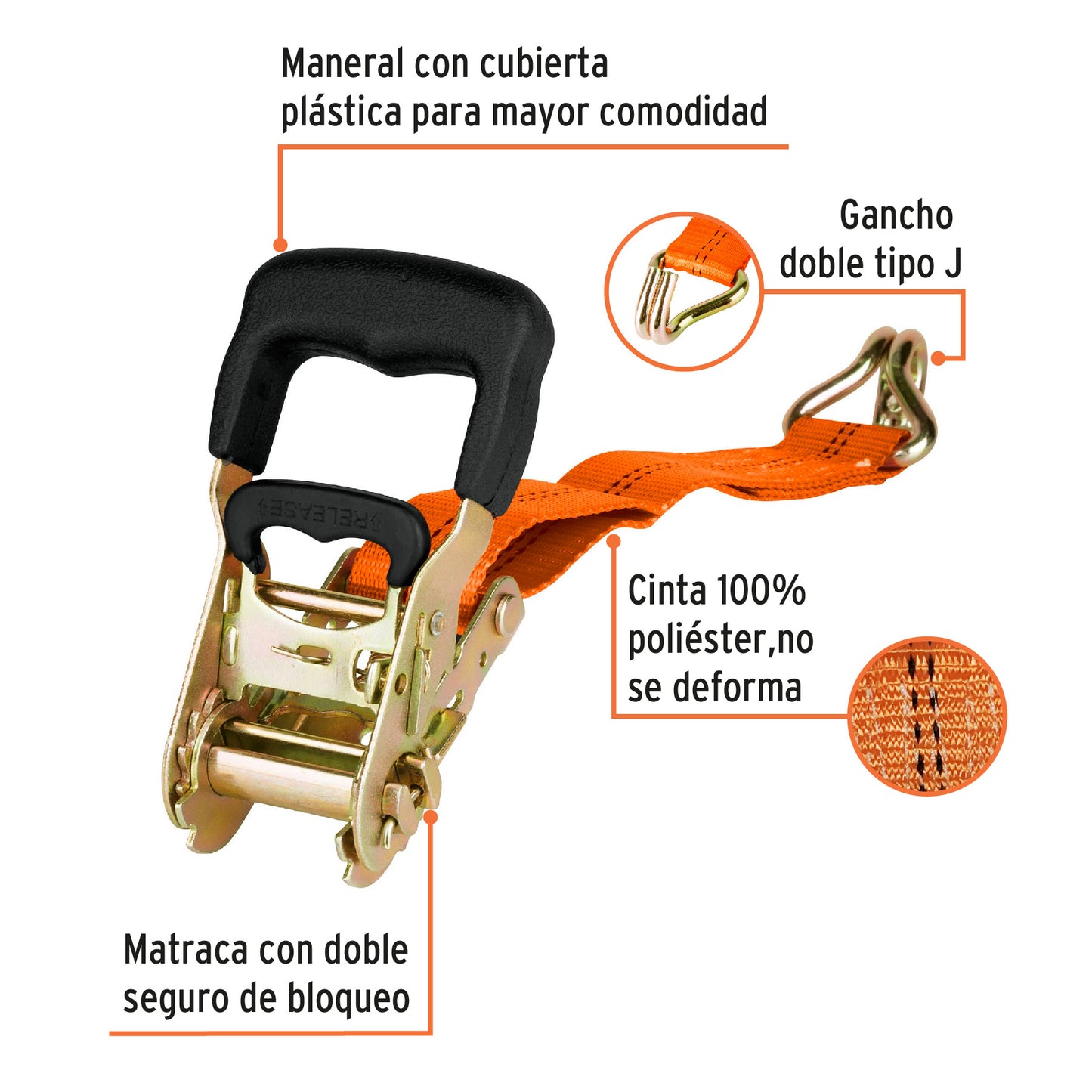 Sujetador con matraca 2250 kg