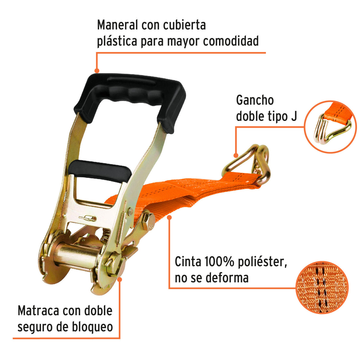 Sujetador con matraca 3000 kg