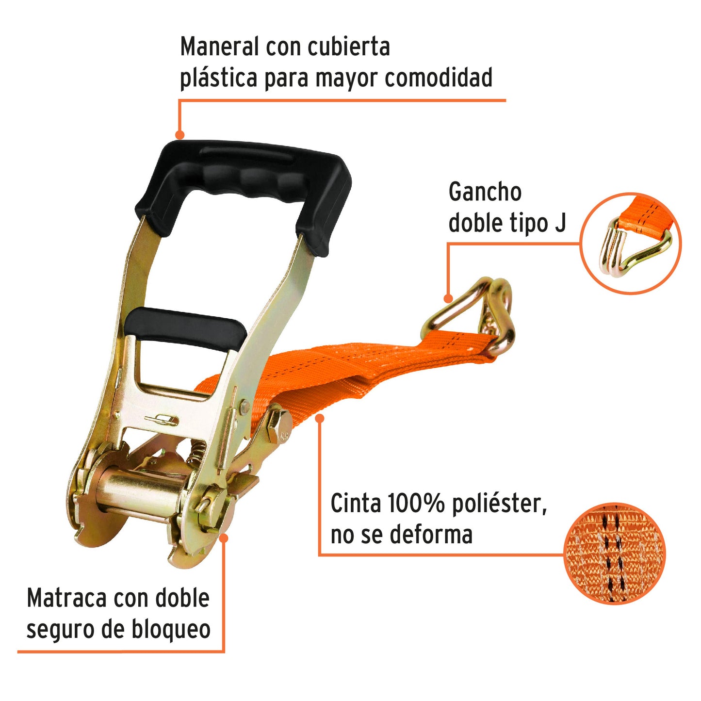 Sujetador con matraca 5000 kg