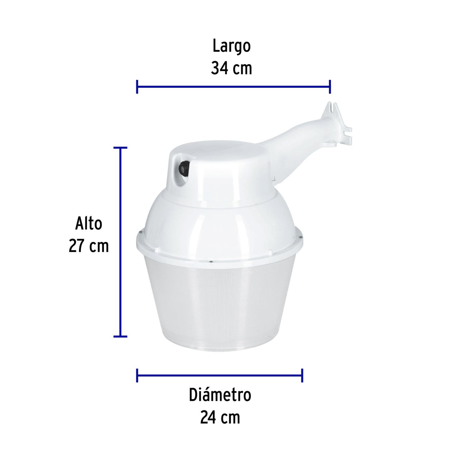 Luminario suburbano de ABS con sensor de luz y base E26/E27
