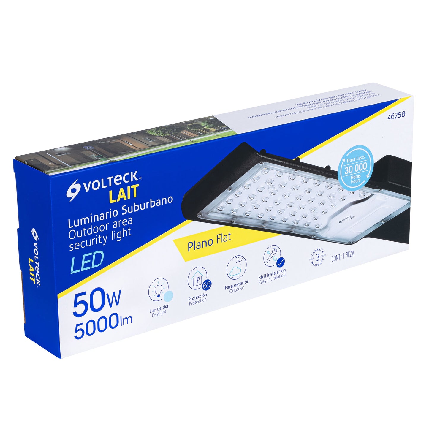 Luminario suburbano LED de 50 W con temperatura de color 6 500 K