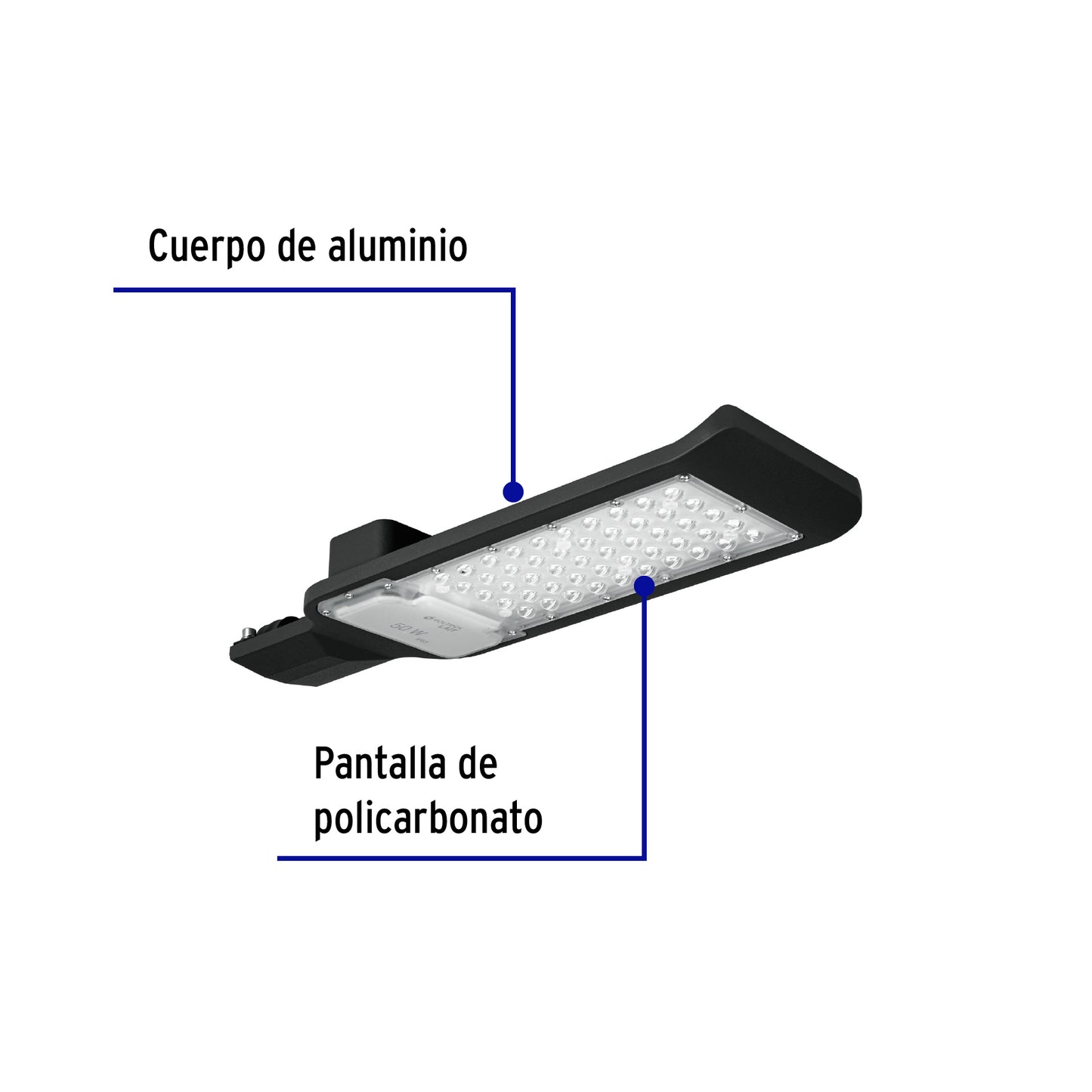 Luminario suburbano LED de 50 W con temperatura de color 6 500 K
