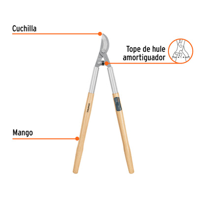 Tijera para ramas Classic con mangos de madera 70cm