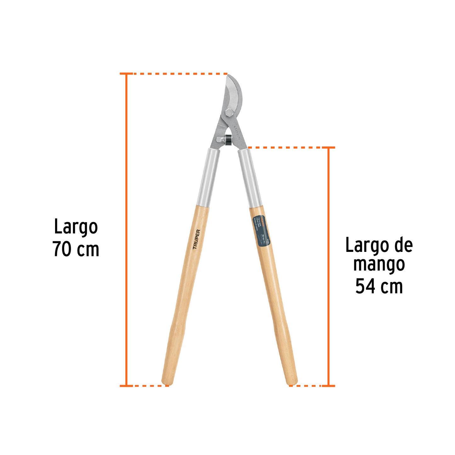 Tijera para ramas Classic con mangos de madera 70cm