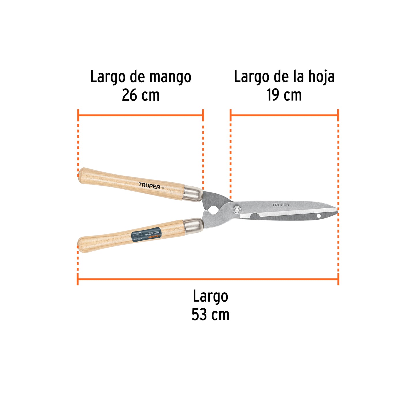 Tijera de poda ligera con mangos de madera 53cm