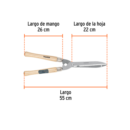 Tijera de poda Classic con mangos de madera 55cm