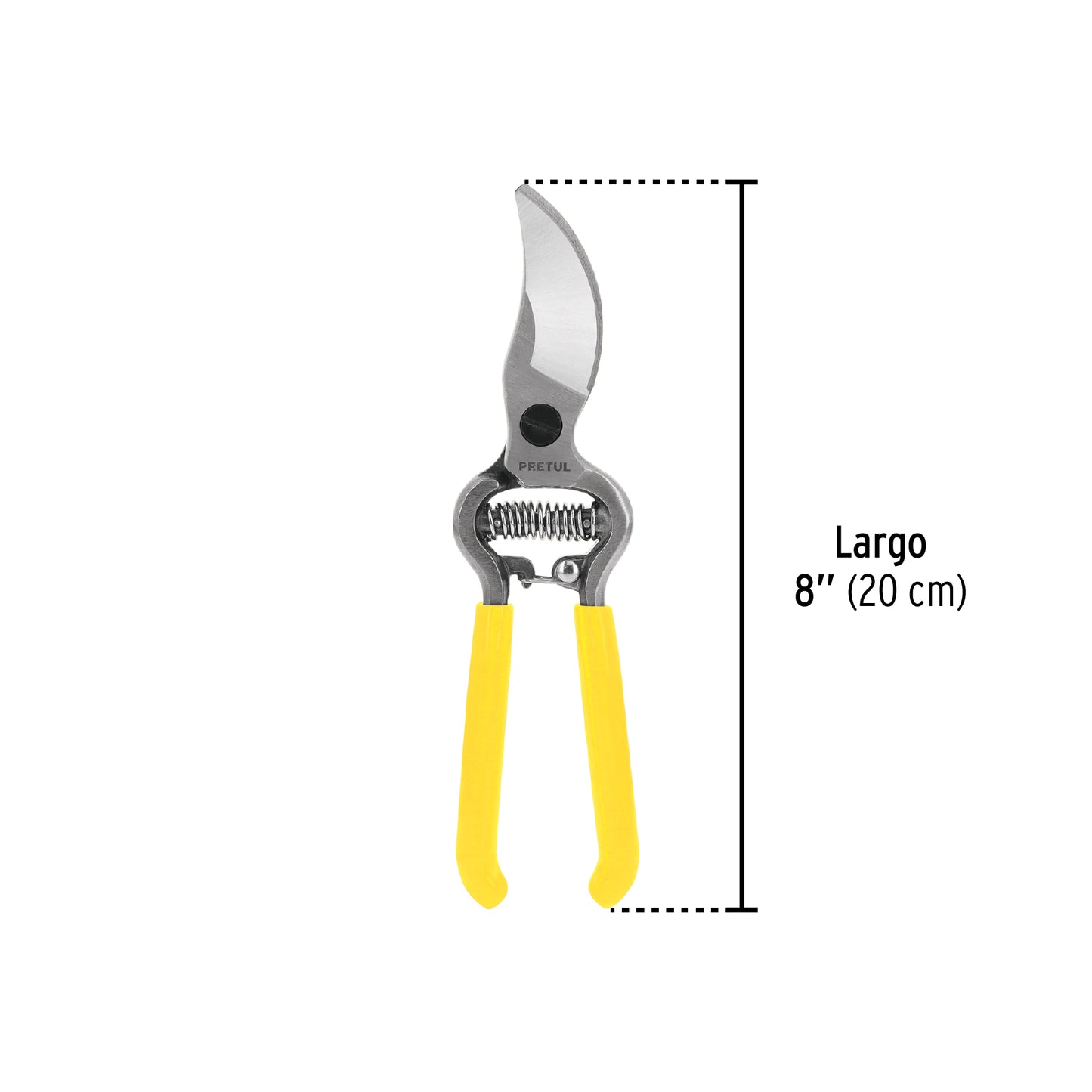 Tijera para poda de 8 pulgadas con cuchilla curva de acero templado