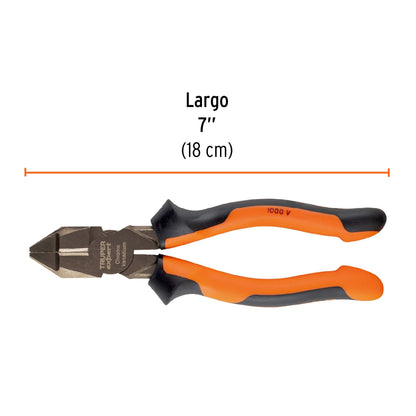 Pinza electricista 7" uso rudo de alta palanca con mango Comfort Grip