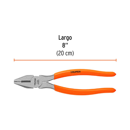 Pinza para electricista 8" uso rudo con mango PVC