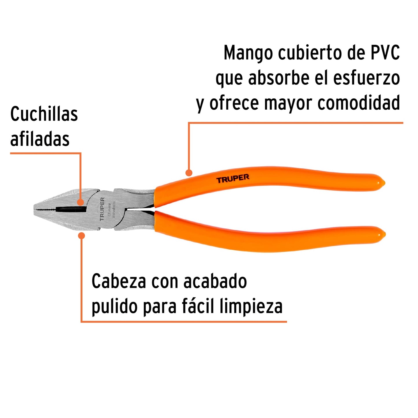 Pinza para electricista 9" con mango PVC