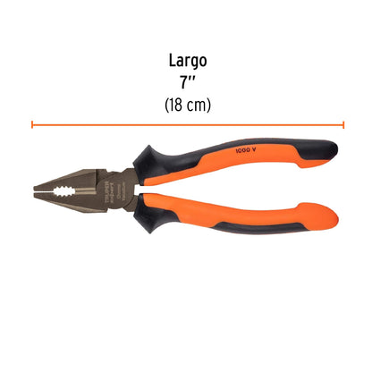 Pinza para electricista 7" alta palanca con mango Comfort Grip