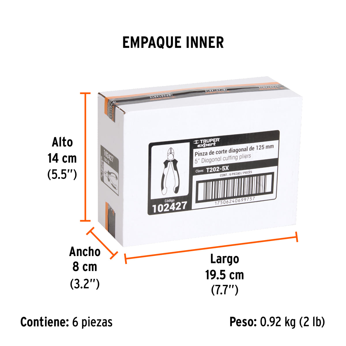 Pinza corte diagonal 5" alta palanca, Comfort Grip, Expert · vista 6