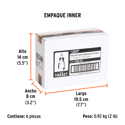 Pinza corte diagonal 5" alta palanca, Comfort Grip, Expert · vista 6