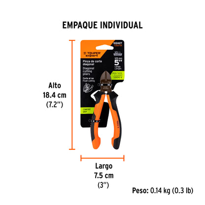 Pinza corte diagonal 5" alta palanca, Comfort Grip, Expert · vista 5