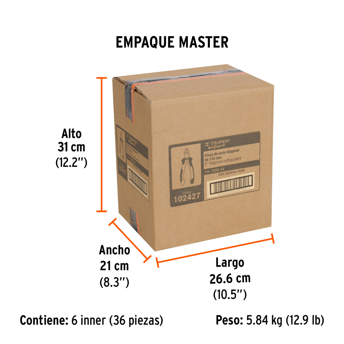 Pinza corte diagonal 5" alta palanca, Comfort Grip, Expert · vista 7
