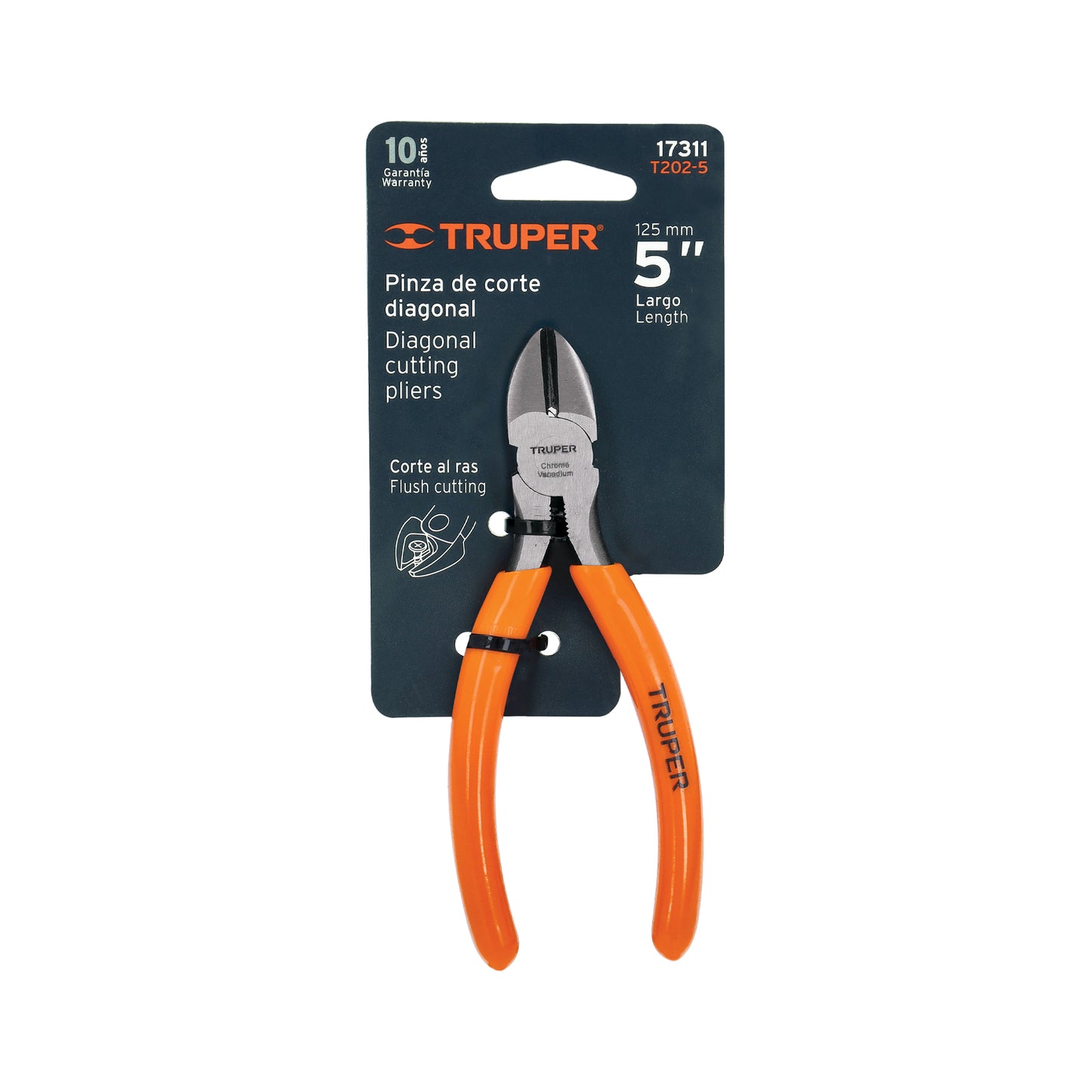 Pinza de corte diagonal de 13 cm con mango de PVC