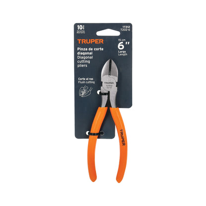 Pinza de corte diagonal de 15 cm con mango de PVC