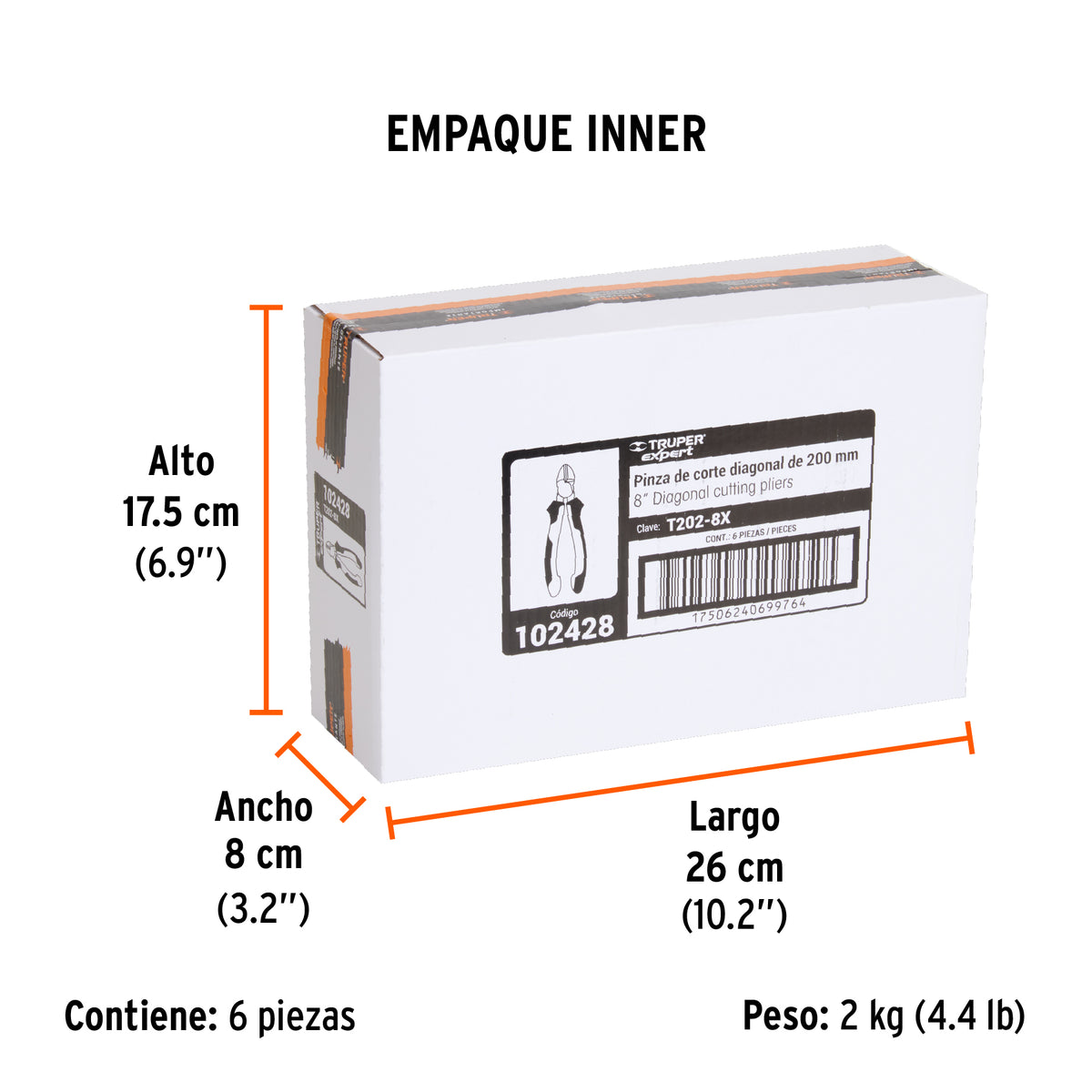Pinza corte diagonal 8" alta palanca, Comfort Grip, Expert · vista 6