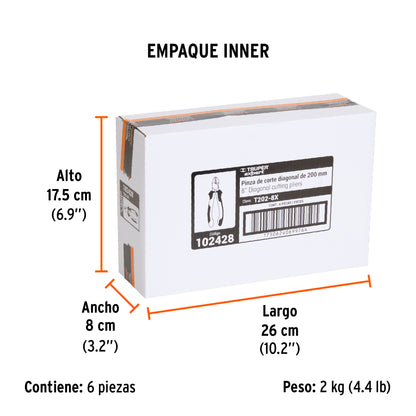Pinza corte diagonal 8" alta palanca, Comfort Grip, Expert · vista 6