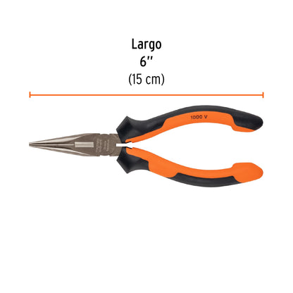 Pinza punta y corte 6" con mango Comfort Grip