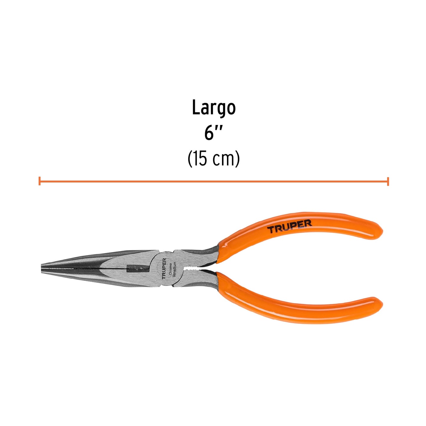 Pinza de punta y corte 6" con mango PVC
