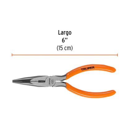 Pinza de punta y corte 6" con mango PVC