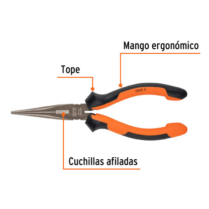 Pinza punta y corte 7" con mango Comfort Grip