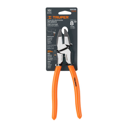 Pinza para electricista 8" alta palanca mango PVC · vista 4