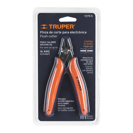 Pinza de corte para electrónica de 5 pulgadas con mango antiderrapante