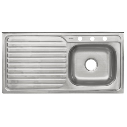 Tarja de sobreponer de 100x50 cm con tina derecha y acabado satín