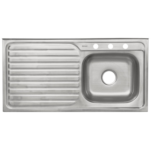 Tarja de sobreponer de 100x50 cm con tina derecha y acabado satín